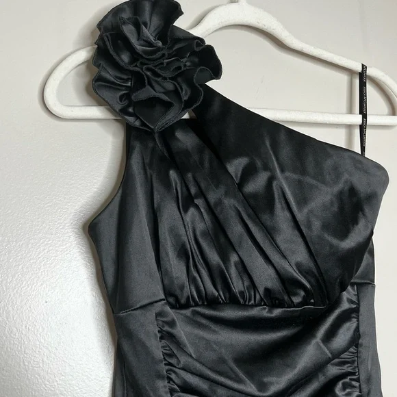 Jessica McClintock Gunne Sax Little Black Mini Dress Sexy Cocktail Party Vintage - Picture 2 of 12